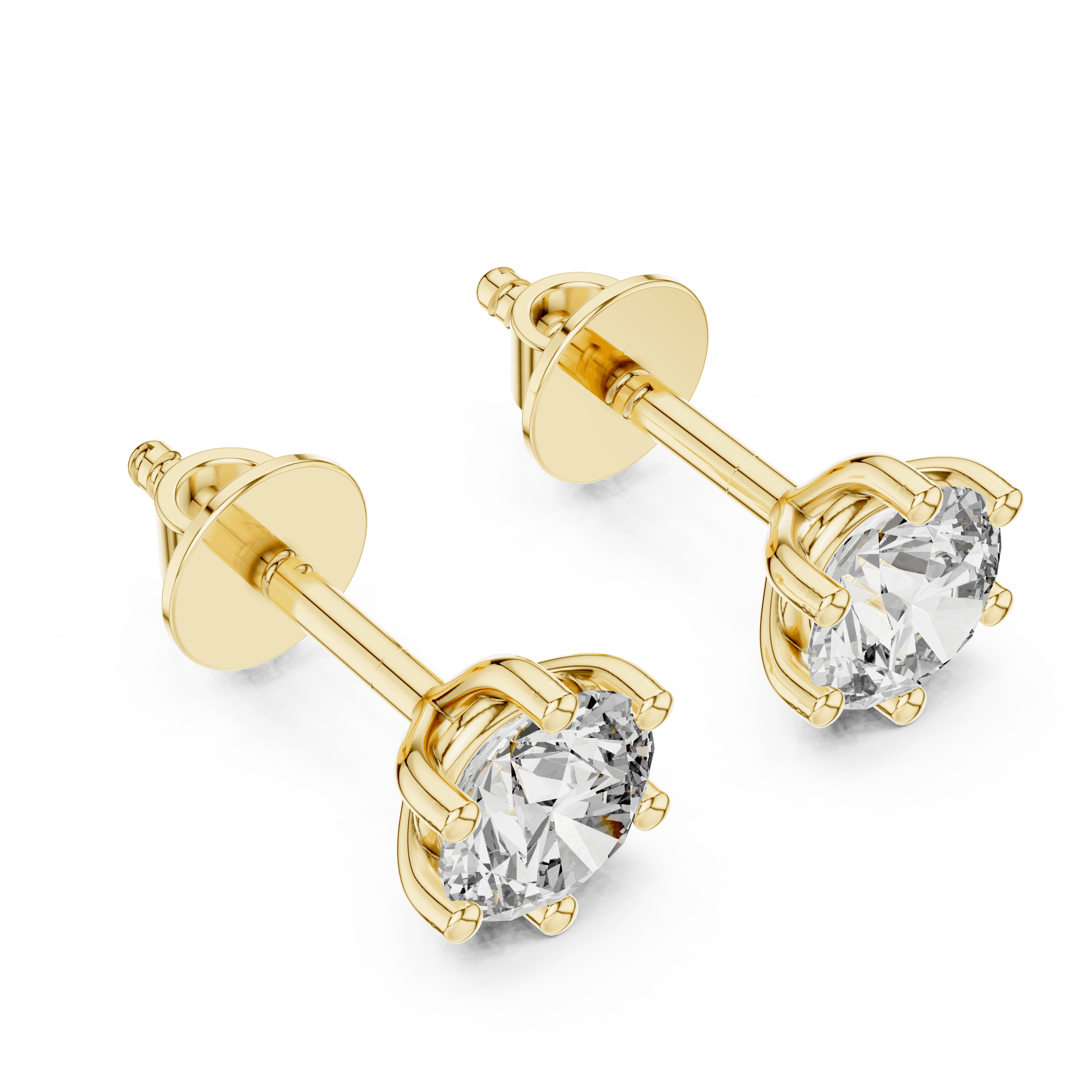 Ever green solitaire Stud earring in 6 prong