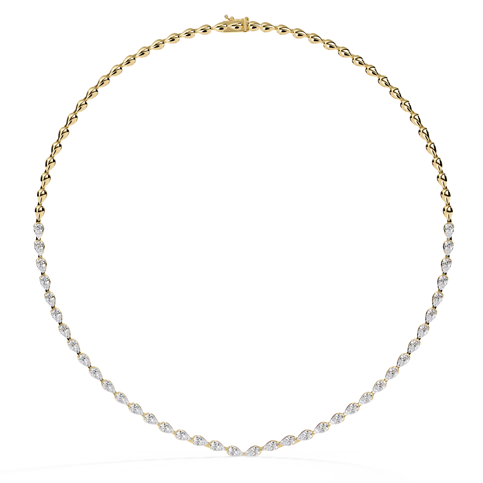 Modern Pear shape single line necklace for all aocassion